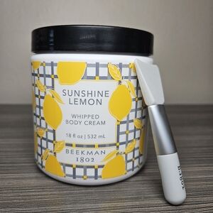 Beekman 1802 Sunshine Lemon Whipped Goat Milk Body Cream 18oz with Spatula New
